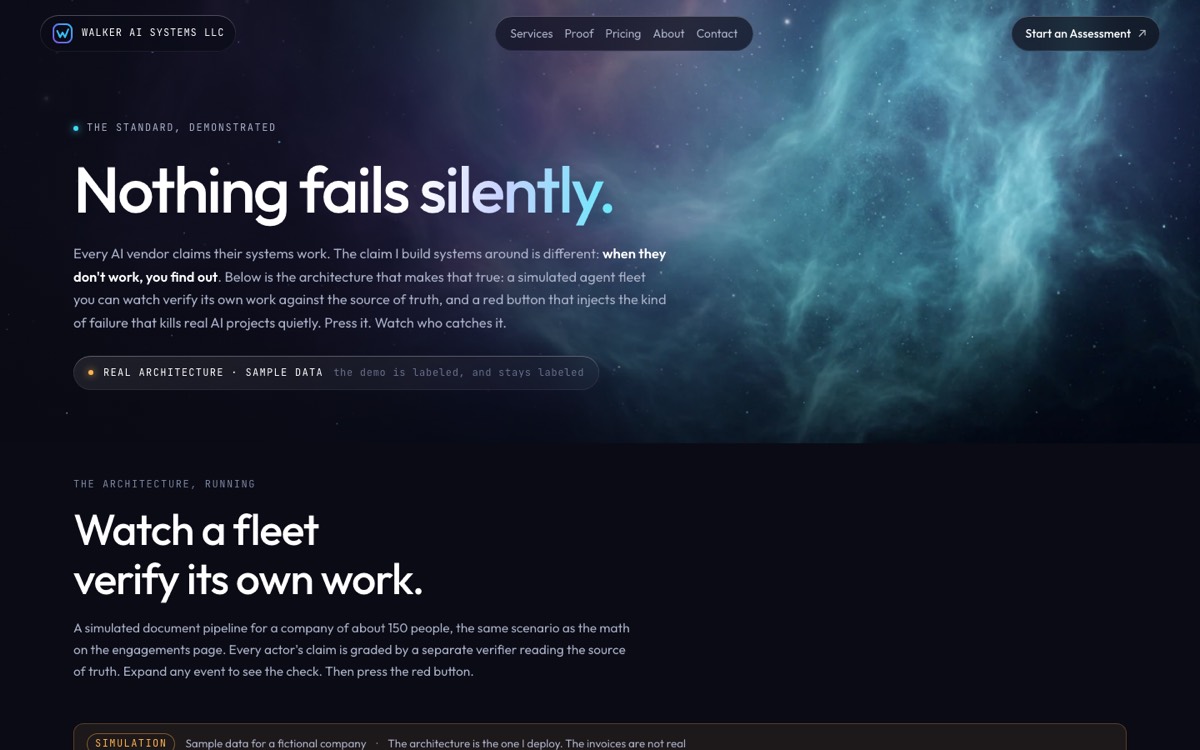 The reliability page: the simulated fleet, the red button, and the live purge job log